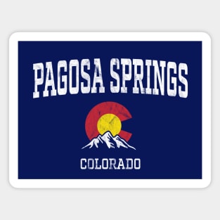 Pagosa Springs Colorado CO Vintage Athletic Mountains Magnet